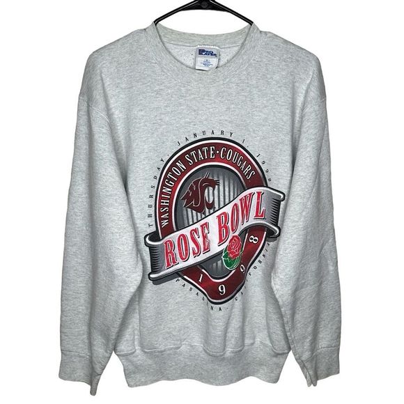 Vintage 90s WSU Cougars Rose Bowl Sweatshirt Medium - Picture 1 of 5